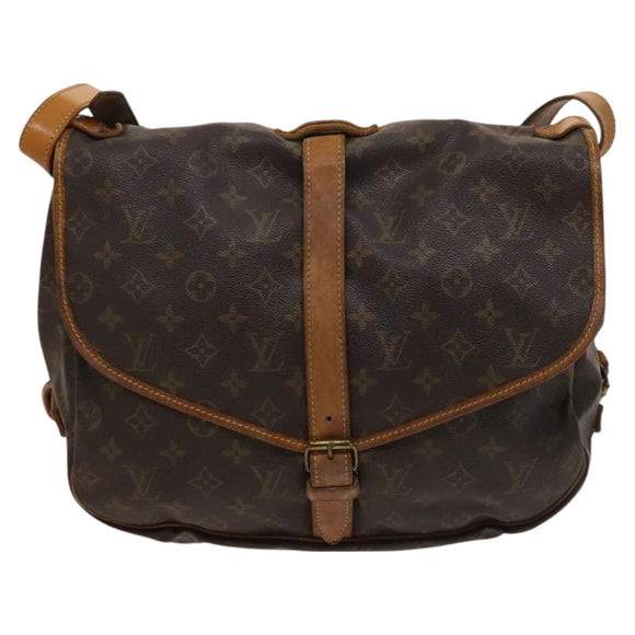 LOUIS VUITTON Monogram Saumur 35 Shoulder Bag M42254 LV Auth bs26029