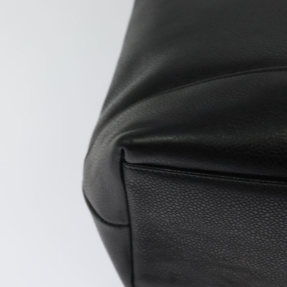 CHANEL COCO Mark Chain Shoulder Bag Caviar Skin Black Gold CC Auth bs26042