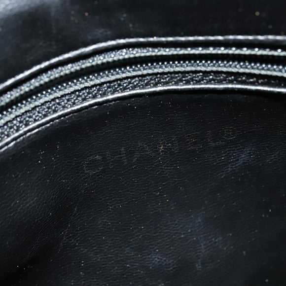 CHANEL COCO Mark Chain Shoulder Bag Caviar Skin Black Gold CC Auth bs26042