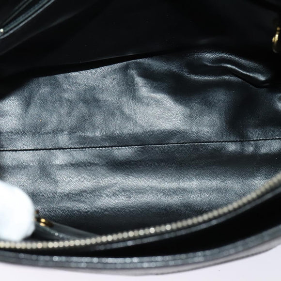 CHANEL COCO Mark Chain Shoulder Bag Caviar Skin Black Gold CC Auth bs26042