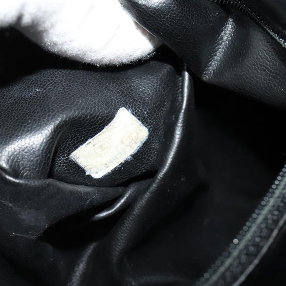 CHANEL COCO Mark Chain Shoulder Bag Caviar Skin Black Gold CC Auth bs26042