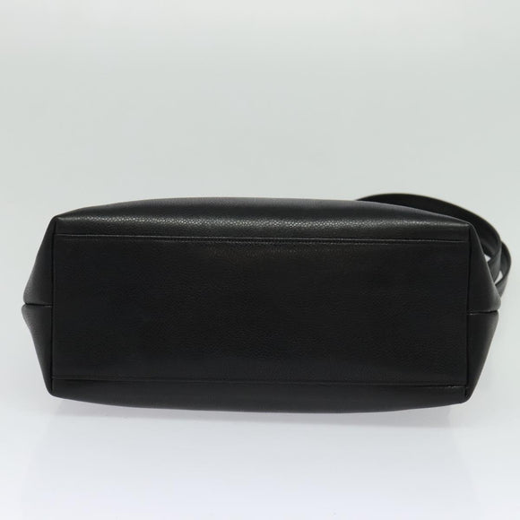 CHANEL COCO Mark Chain Shoulder Bag Caviar Skin Black Gold CC Auth bs26042