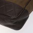 CHANEL Chain Tote Bag Beschichtete Canvas Leder Braun Gold CC Auth bs26043-8