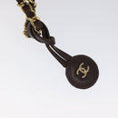 CHANEL Chain Tote Bag Coated Canvas Leather Brown Gold CC Auth bs26043-9