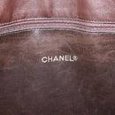 CHANEL Chain Tote Bag Beschichtete Canvas Leder Braun Gold CC Auth bs26043-18