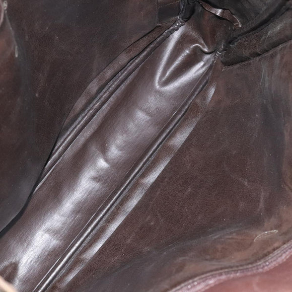 CHANEL Chain Tote Bag Coated Canvas Leather Brown Gold CC Auth bs26043