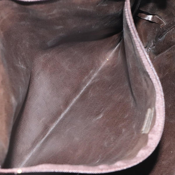 CHANEL Chain Tote Bag Coated Canvas Leather Brown Gold CC Auth bs26043