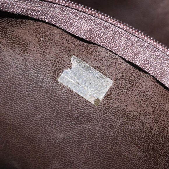 CHANEL Chain Tote Bag Coated Canvas Leather Brown Gold CC Auth bs26043