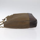 CHANEL Chain Tote Bag Beschichtete Canvas Leder Braun Gold CC Auth bs26043-4
