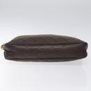 CHANEL Chain Tote Bag Coated Canvas Leather Brown Gold CC Auth bs26043-5