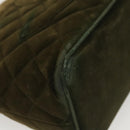 CHANEL Matelasse Reprint Tote Bag Velor Khaki CC Auth bs26044-9