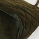 CHANEL Matelasse Reprint Tote Bag Velor Khaki CC Auth bs26044-14