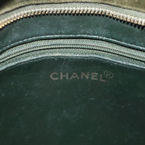 CHANEL Matelasse Reprint Tote Bag Velor Khaki CC Auth bs26044