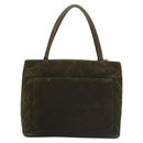 CHANEL Matelasse Reprint Tote Bag Velor Khaki CC Auth bs26044-2