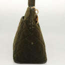 CHANEL Matelasse Reprint Tote Bag Velor Khaki CC Auth bs26044-4