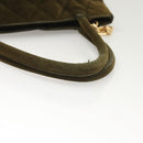 CHANEL Matelasse Reprint Tote Bag Velor Khaki CC Auth bs26044-7