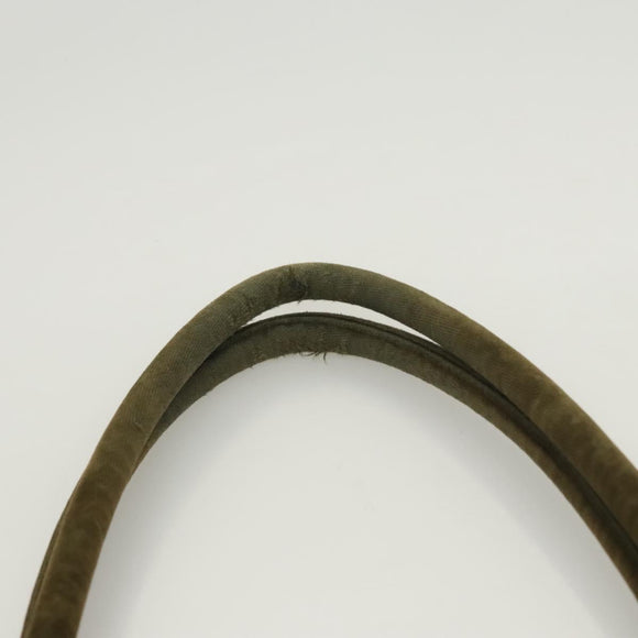 CHANEL Matelasse Reprint Tote Bag Velor Khaki CC Auth bs26044