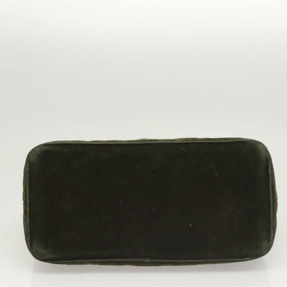 CHANEL Matelasse Reprint Tote Bag Velor Khaki CC Auth bs26044