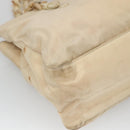 PRADA Chain Shoulder Bag Nylon Beige Silver Auth bs26049-15