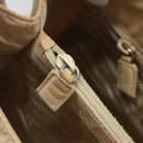 PRADA Chain Shoulder Bag Nylon Beige Silver Auth bs26049-19