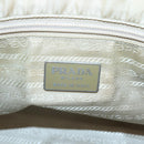 PRADA Chain Shoulder Bag Nylon Beige Silver Auth bs26049-20