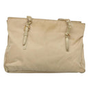 PRADA Chain Shoulder Bag Nylon Beige Silver Auth bs26049-13