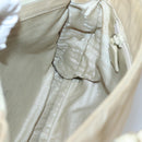 PRADA Chain Shoulder Bag Nylon Beige Silver Auth bs26049-22