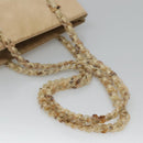 PRADA Chain Shoulder Bag Nylon Beige Silver Auth bs26049-7