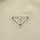 PRADA Tote Bag Nylon Cream Silver Auth bs26062-18