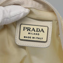 PRADA Tote Bag Nylon Cream Silver Auth bs26062-10