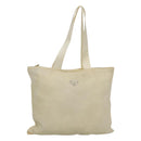PRADA Tote Bag Nylon Cream Silver Auth bs26062-1