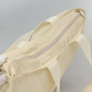 PRADA Tote Bag Nylon Cream Silver Auth bs26062-6