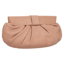 VALENTINO Clutch Bag Leather Pink Gold Auth bs26076-1