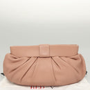 VALENTINO Clutch Bag Leather Pink Gold Auth bs26076-12