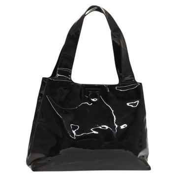 Salvatore Ferragamo Gancini Tote Bag Enamel Black Auth bs26078
