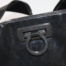 Salvatore Ferragamo Gancini Tote Bag Enamel Black Auth bs26078-10