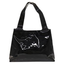Salvatore Ferragamo Gancini Tote Bag Enamel Black Auth bs26078-13