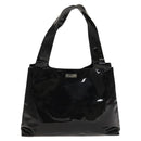 Salvatore Ferragamo Gancini Tote Bag Enamel Black Auth bs26078-2