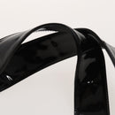 Salvatore Ferragamo Gancini Tote Bag Enamel Black Auth bs26078-8