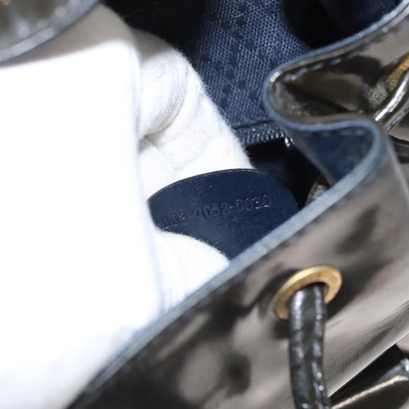 GUCCI Bamboo Backpack Enamel Navy Gold 003 2058 0030 Auth bs26080