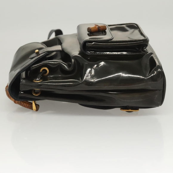 GUCCI Bamboo Backpack Enamel Navy Gold 003 2058 0030 Auth bs26080