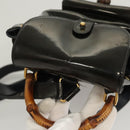 GUCCI Bamboo Backpack Enamel Navy Gold 003 2058 0030 Auth bs26080-6