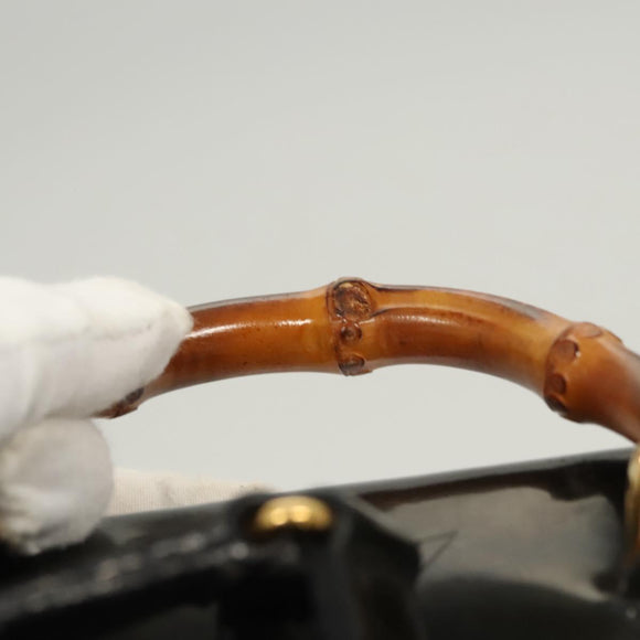 GUCCI Bamboo Backpack Enamel Navy Gold 003 2058 0030 Auth bs26080