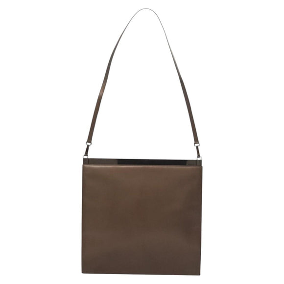 GUCCI Shoulder Bag Leather Outlet Brown 004 0406 0492 Auth bs26083