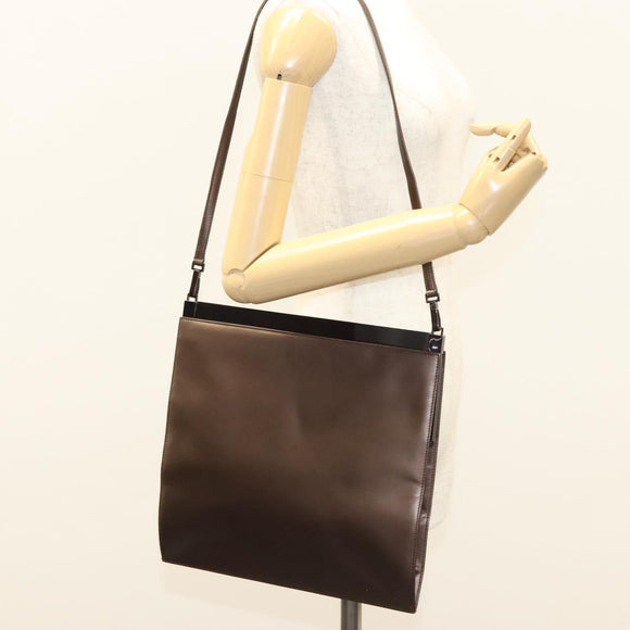 GUCCI Shoulder Bag Leather Outlet Brown 004 0406 0492 Auth bs26083