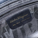 Salvatore Ferragamo Shoulder Bag Canvas Black Gold Auth bs26089-12