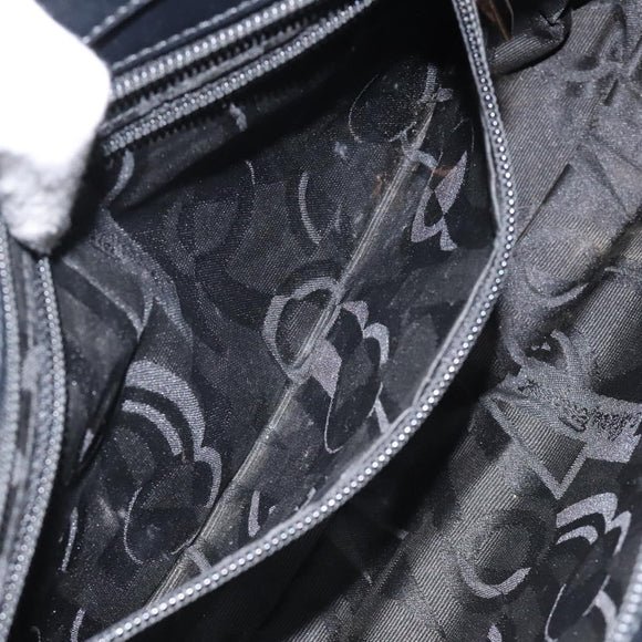 Salvatore Ferragamo Shoulder Bag Canvas Black Gold Auth bs26089