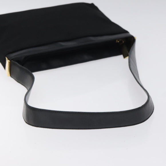 Salvatore Ferragamo Shoulder Bag Canvas Black Gold Auth bs26089