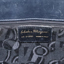 Salvatore Ferragamo Vala Tote Bag Leather Navy Gold Auth bs26090-15