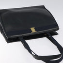 Salvatore Ferragamo Vala Tote Bag Leather Navy Gold Auth bs26090-6